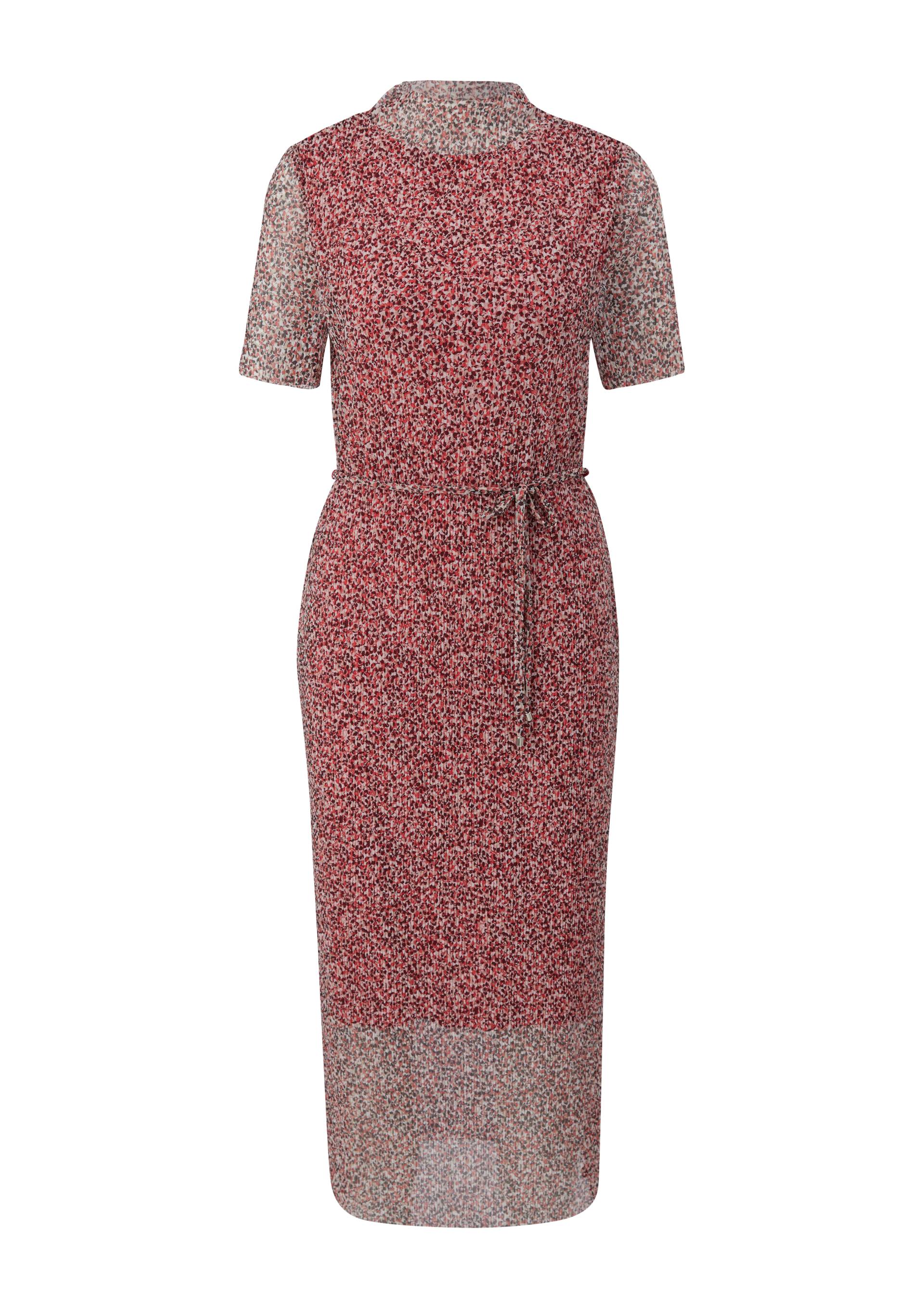 s.Oliver - Mesh-Kleid mit Plisseefalten, Damen, Rosa von s.Oliver