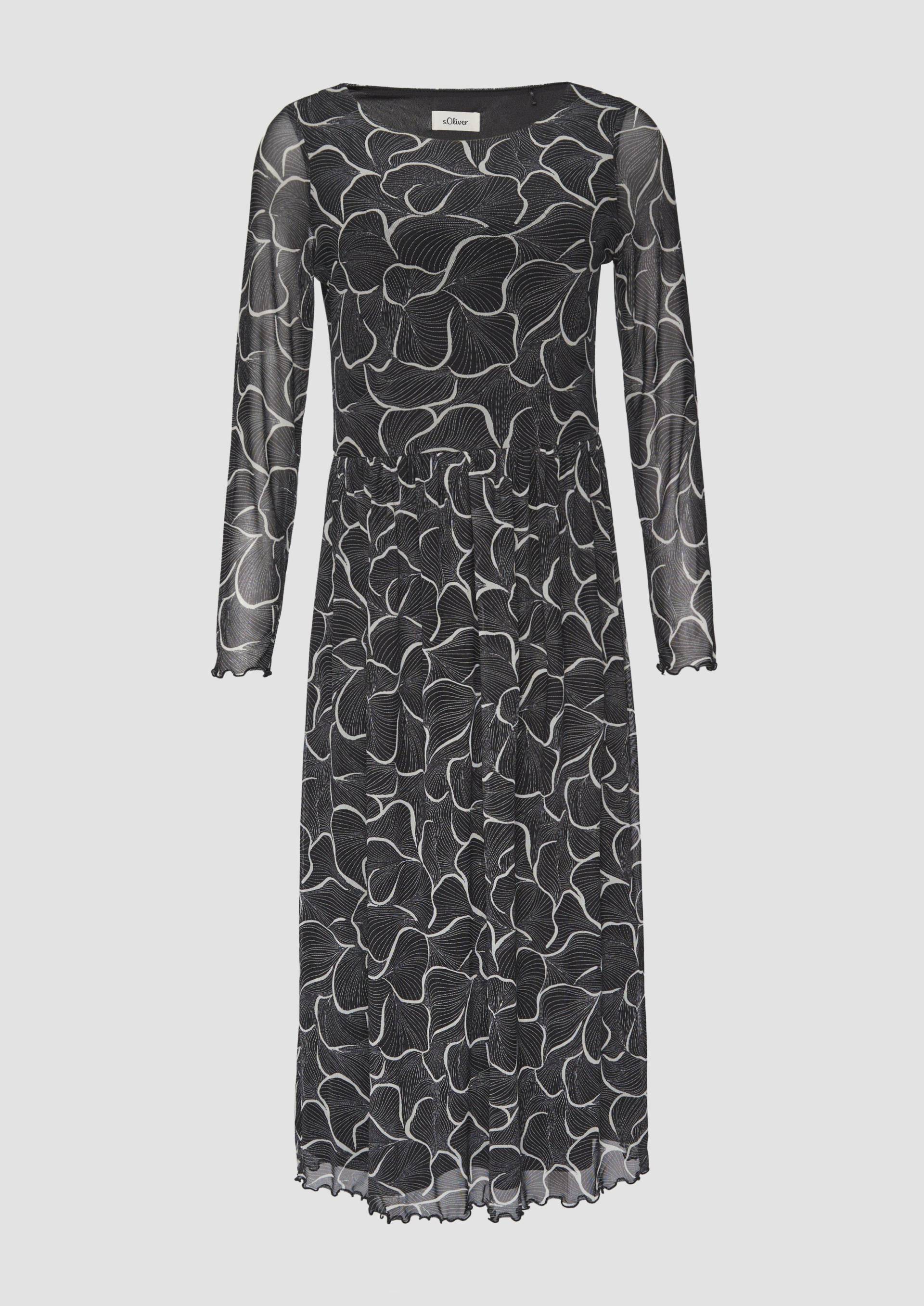s.Oliver - Mesh-Kleid mit U-Boot-Ausschnitt, Damen, schwarz von s.Oliver
