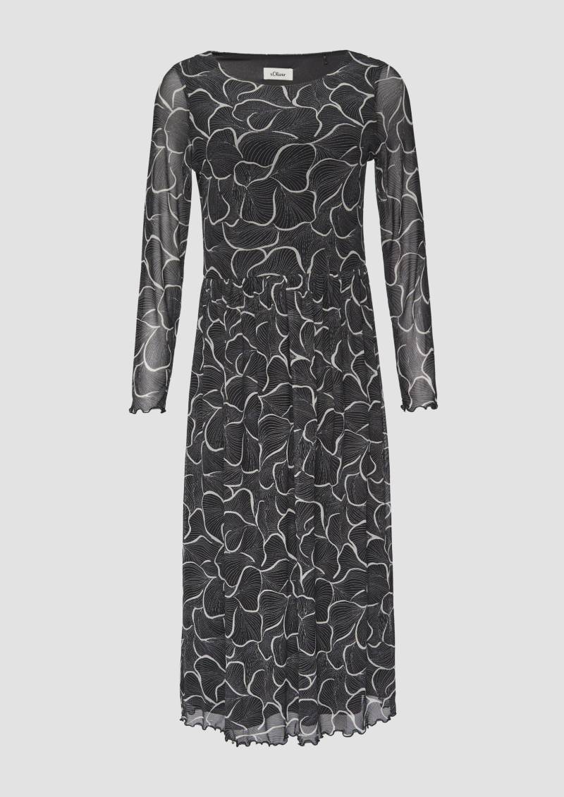 s.Oliver - Mesh-Kleid mit U-Boot-Ausschnitt, Damen, schwarz von s.Oliver