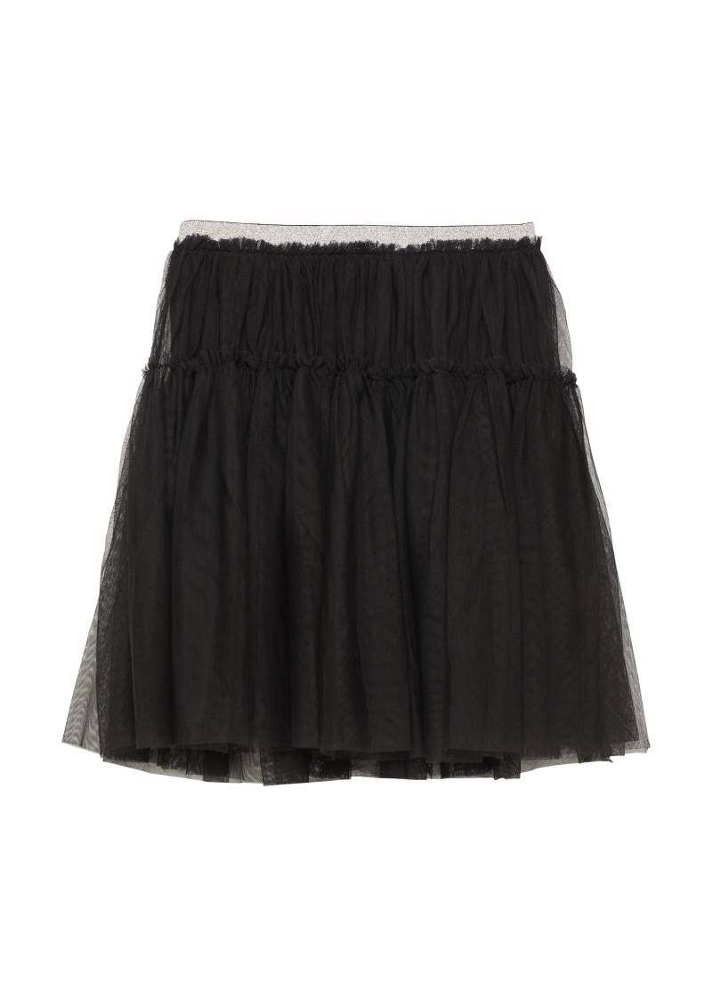 s.Oliver - Mesh-Rock mit Volants und elastischem Glitzerbund, Mädchen, schwarz von s.Oliver