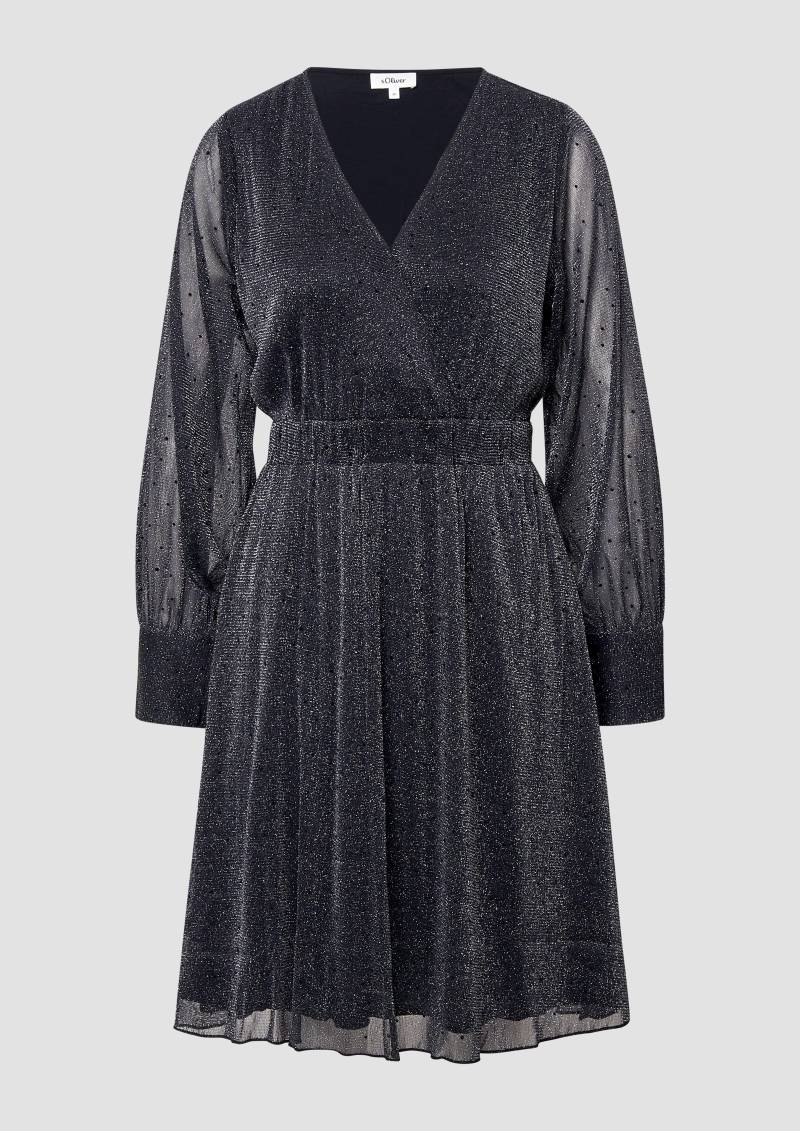 s.Oliver - Meshkleid mit Glitzereffekt, Damen, schwarz von s.Oliver