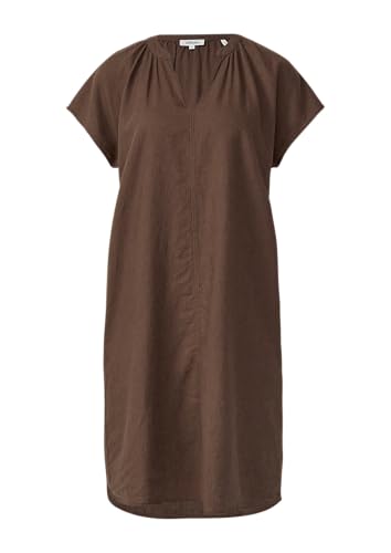 s.Oliver Midi-Kleid aus Leinenmix mit Eingrifftaschen Mokka 44 von s.Oliver