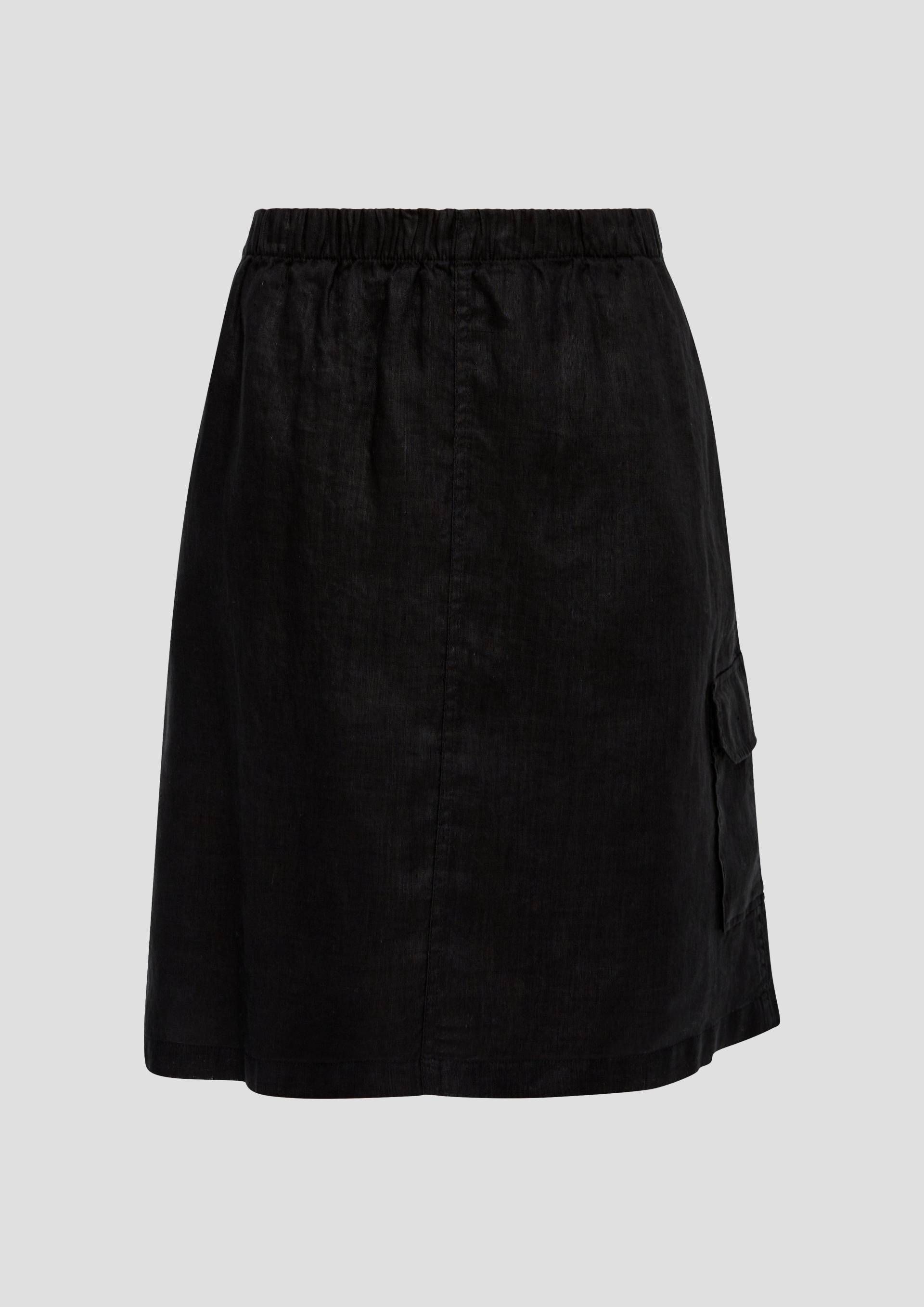 s.Oliver - Midi-Rock aus Leinen mit aufgesetzten Taschen, Damen, schwarz s.Oliver - Midi-Rock aus Leinen mit aufgesetzten Taschen, Damen, schwarz von s.Oliver