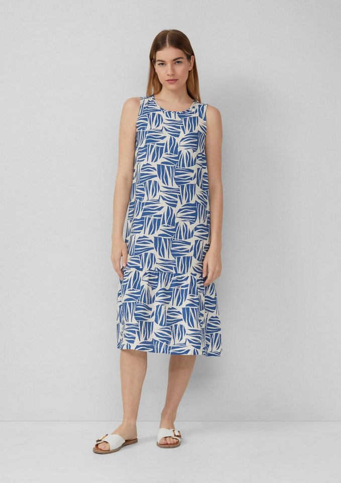 s.Oliver Midikleid Kleid Midikleid aus strukturiertem Viskosemix mit All-over-Print von s.Oliver
