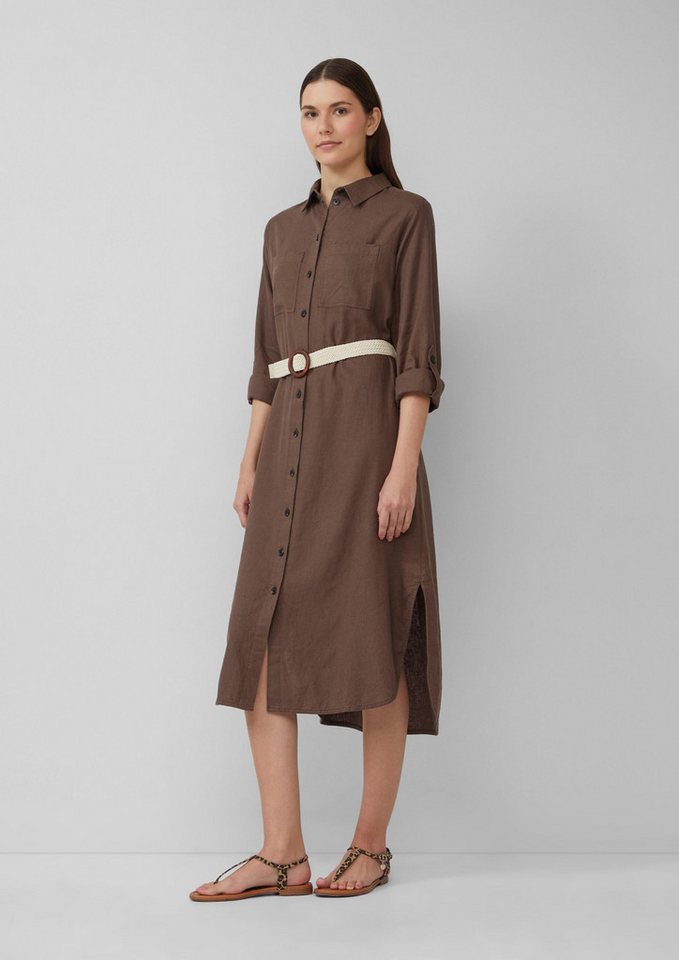 s.Oliver Midikleid Kleid Hemdblusenkleid im Relaxed Fit mit geflochtenem Gürtel von s.Oliver