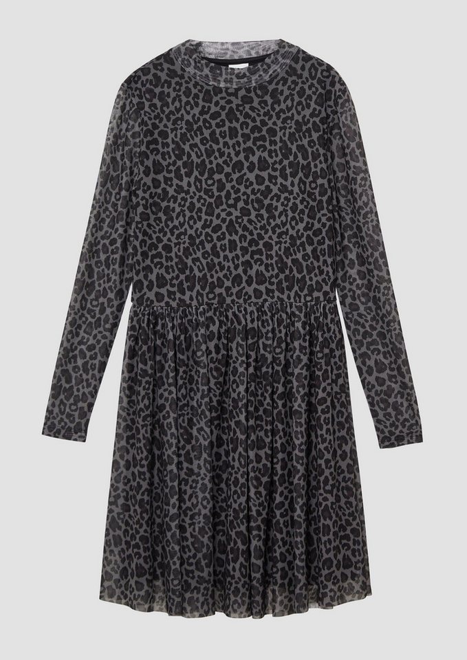 s.Oliver Midikleid Kleid Mesh-Kleid mit blickdichtem Futter und All-over-Print von s.Oliver
