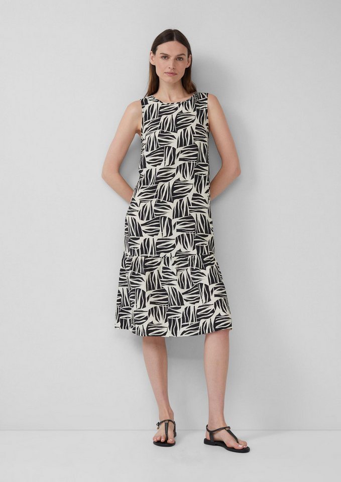 s.Oliver Midikleid Kleid Midikleid aus strukturiertem Viskosemix mit All-over-Print von s.Oliver