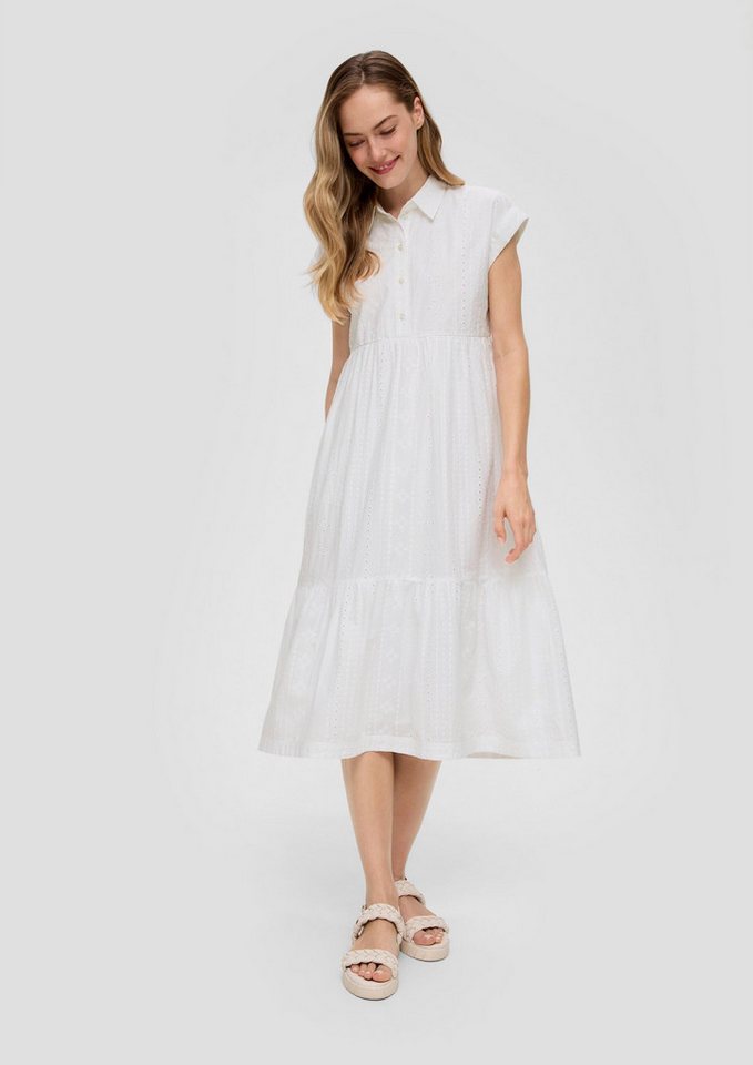 s.Oliver Midikleid Kleid Baumwollkleid mit All-over-Stickerei im Relaxed Fit von s.Oliver