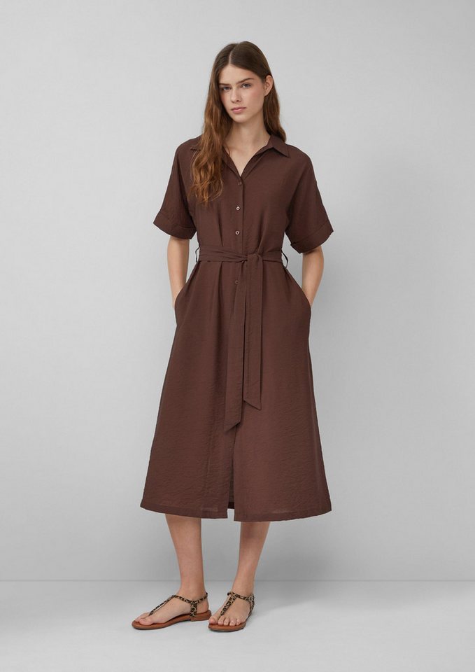 s.Oliver Midikleid Kleid Hemdblusenkleid aus Viskosemix mit Eingrifftaschen von s.Oliver