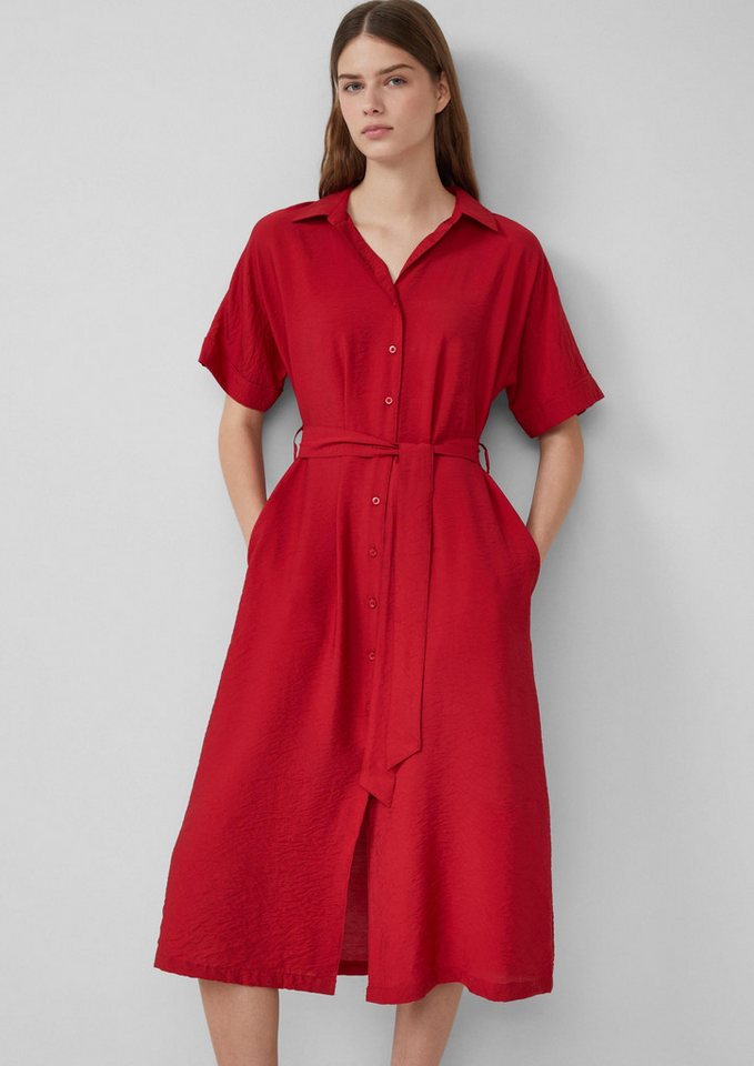 s.Oliver Midikleid Kleid Hemdblusenkleid aus Viskosemix mit Eingrifftaschen von s.Oliver