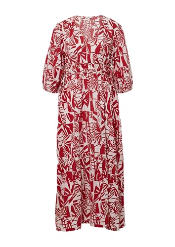 s.Oliver Midikleid aus Baumwolle mit Binde-Details mohnrot 44 von s.Oliver