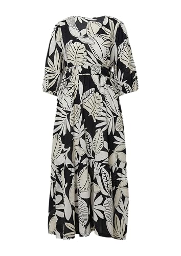 s.Oliver Midikleid aus Baumwolle mit Binde-Details schwarz 40 von s.Oliver