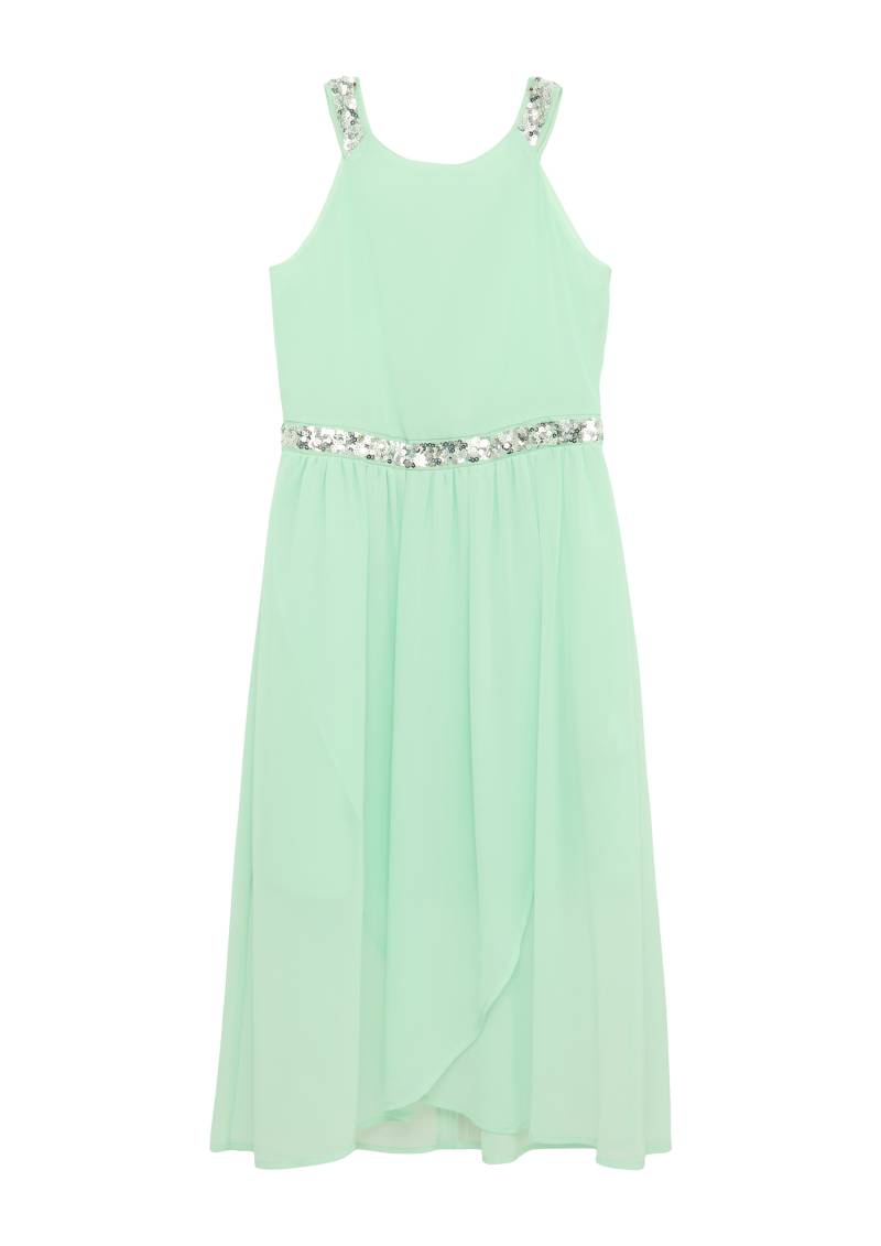 s.Oliver - Midikleid aus Chiffon mit Pailletten-Details, Mädchen, türkis von s.Oliver