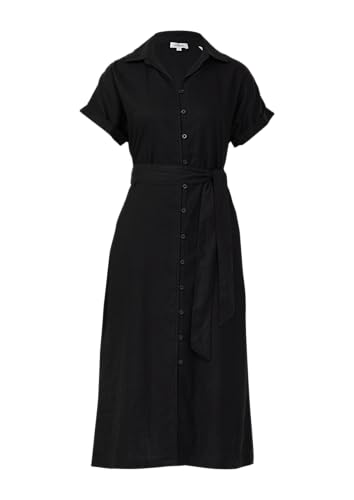 s.Oliver Midikleid aus Leinenmix mit Eingrifftaschen schwarz 42 von s.Oliver