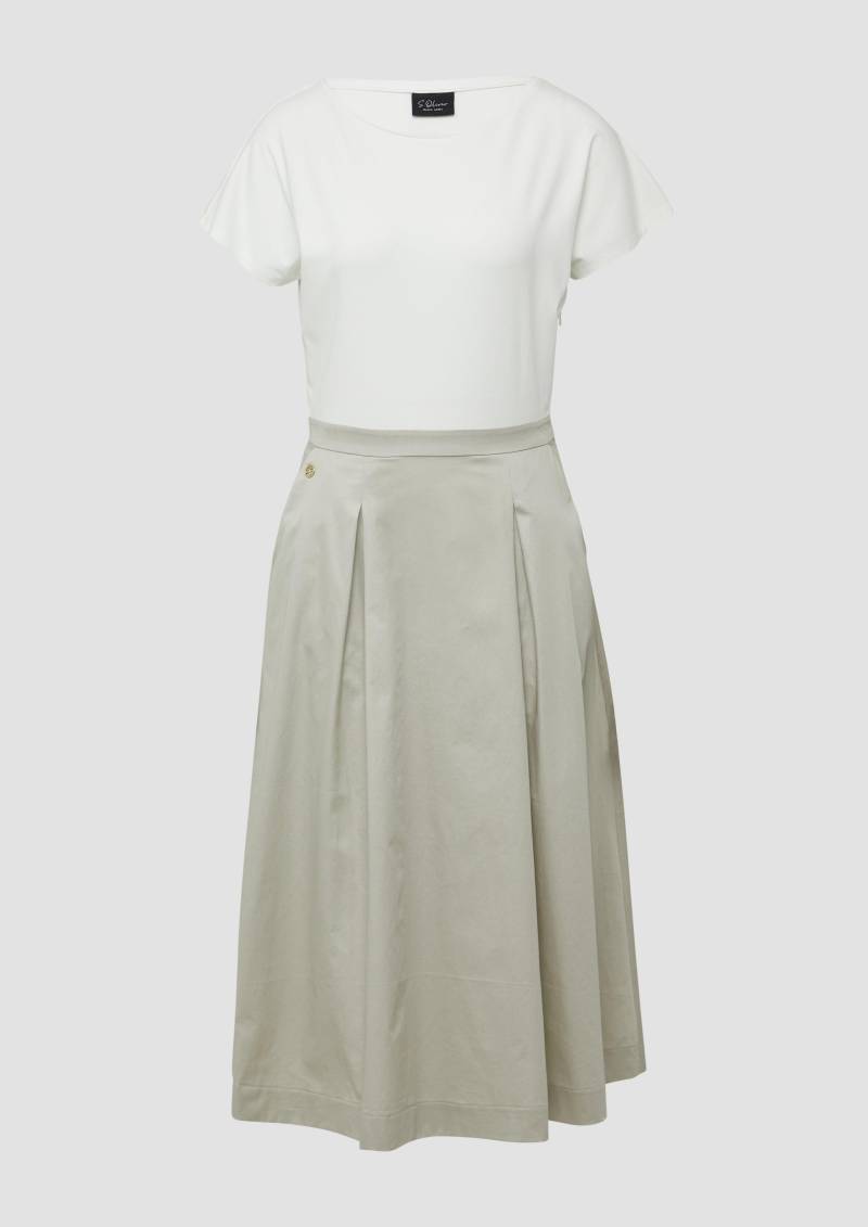 s.Oliver - Midikleid im Fabricmix mit Eingrifftaschen, Damen, Beige von s.Oliver