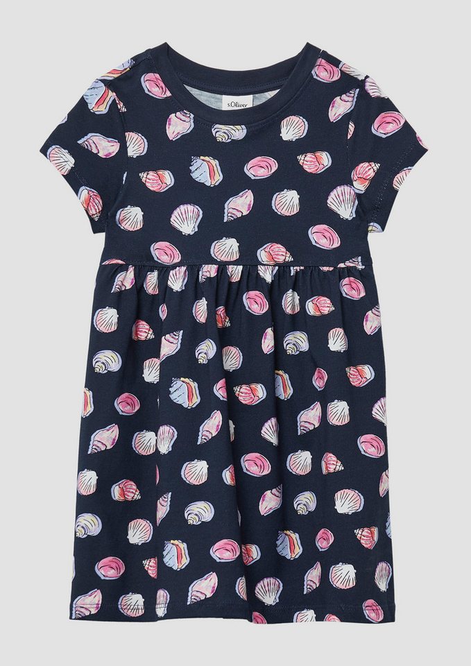 s.Oliver Minikleid Ausgestelltes Jersey-Kleid mit All-over-Print Raffung von s.Oliver