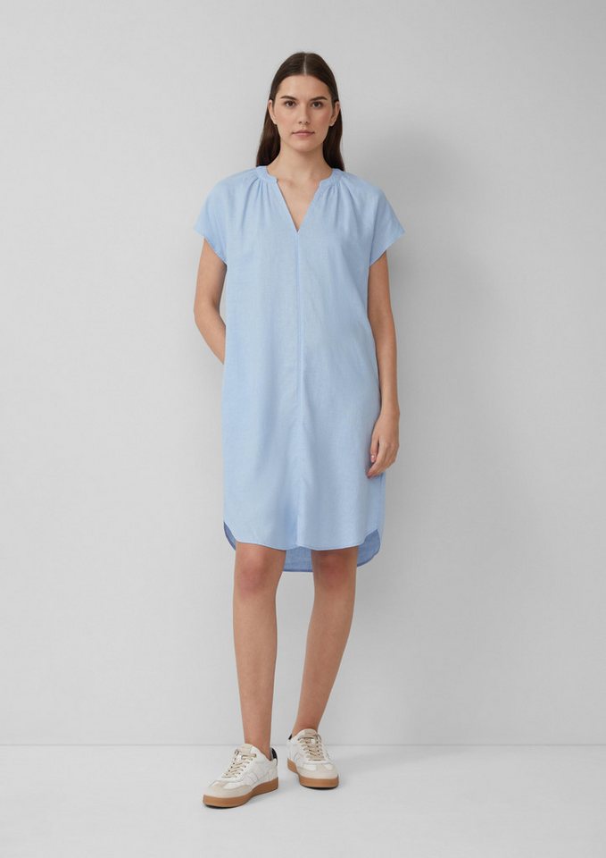 s.Oliver Minikleid Blusenkleid aus Leinenmix mit Eingrifftaschen Raffung von s.Oliver