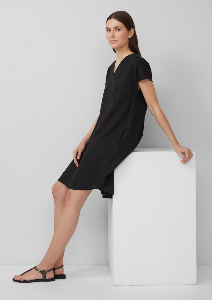 s.Oliver Minikleid Blusenkleid aus Leinenmix mit Eingrifftaschen Raffung von s.Oliver