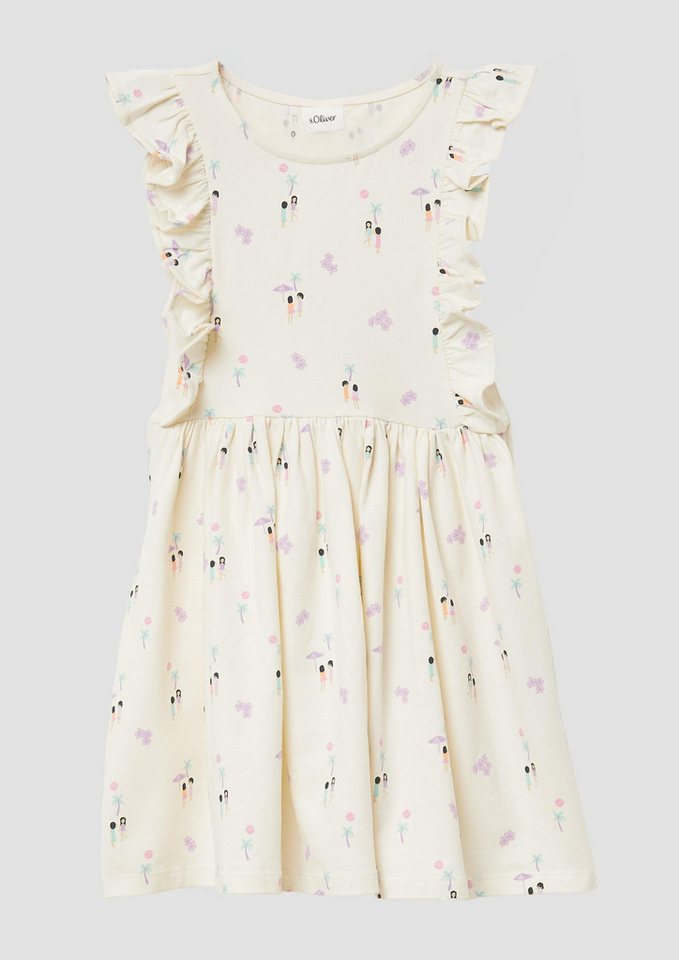 s.Oliver Minikleid Kleid Kurzes Kleid mit All-over-Print und Volantärmeln von s.Oliver