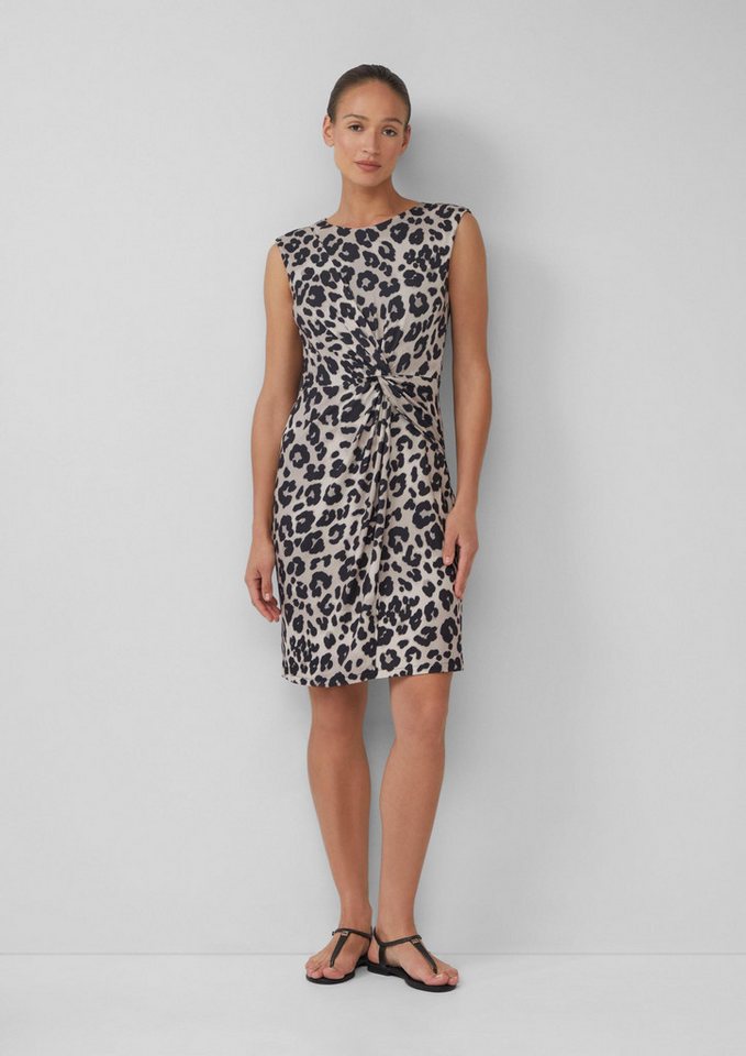 s.Oliver Minikleid Kleid Ärmelloses Jersey-Kleid mit Knoten-Detail und Leo-Print von s.Oliver