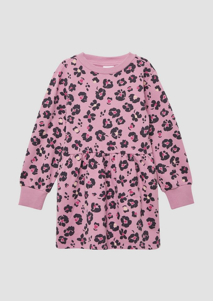 s.Oliver Minikleid Kleid Kurzes Sweatkleid aus Baumwollmix mit All-over-Print von s.Oliver