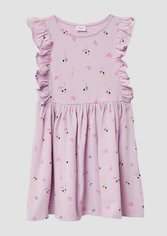 s.Oliver Minikleid Kleid Kurzes Kleid mit All-over-Print und Volantärmeln von s.Oliver