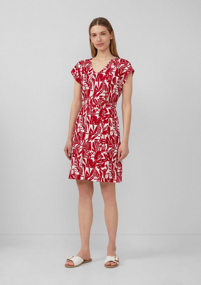 s.Oliver Minikleid Kleid Strukturiertes Jerseykleid mit All-over-Print und Gürtel von s.Oliver