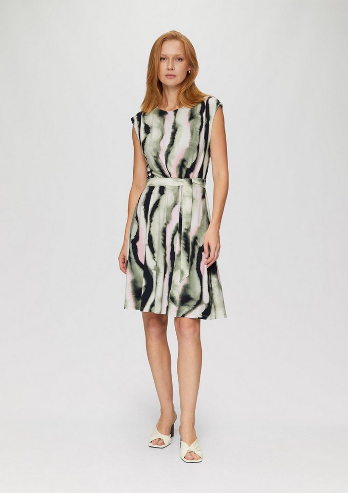 s.Oliver Minikleid Kleid Ausgestelltes Jersey-Kleid mit Falte und Bindegürtel von s.Oliver