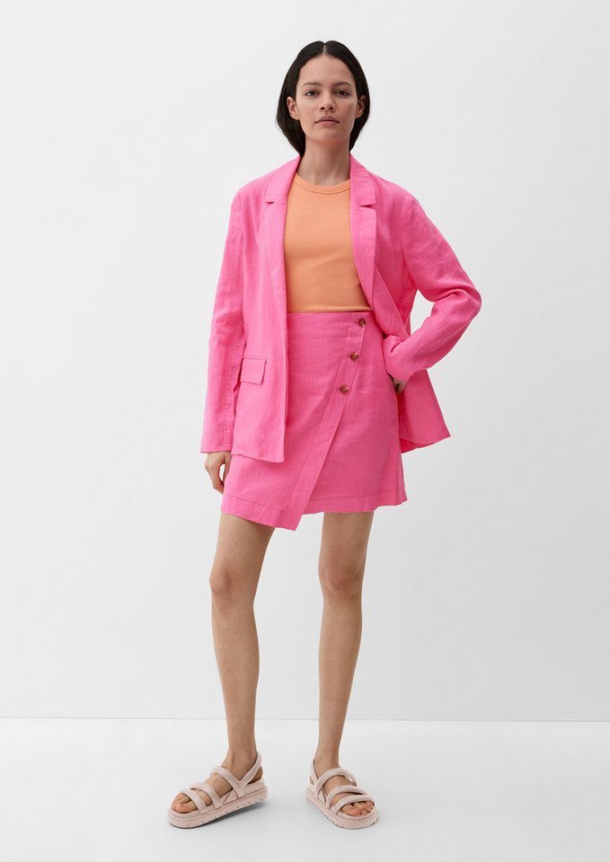 s.Oliver Minirock Rock Leinenrock mit asymmetrischer Knopfleiste im Slim Fit von s.Oliver