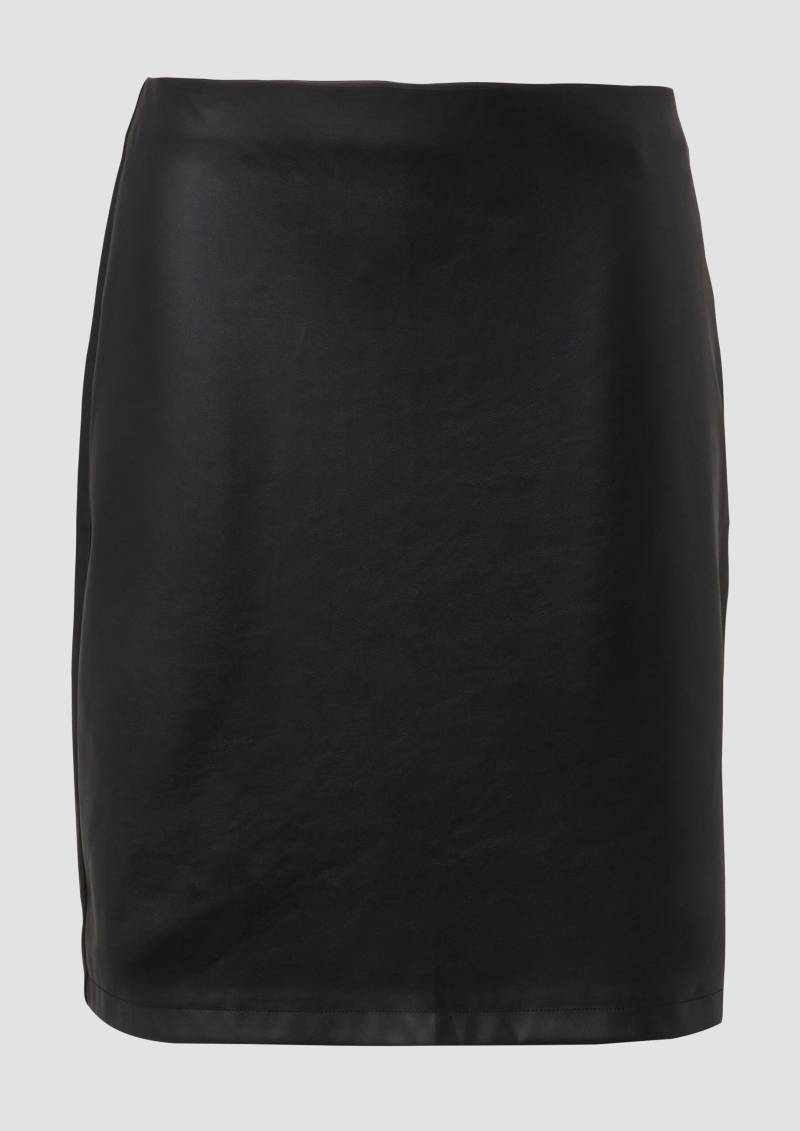 s.Oliver - Ausgestellter Mini-Rock aus Kunstleder, Damen, schwarz von s.Oliver