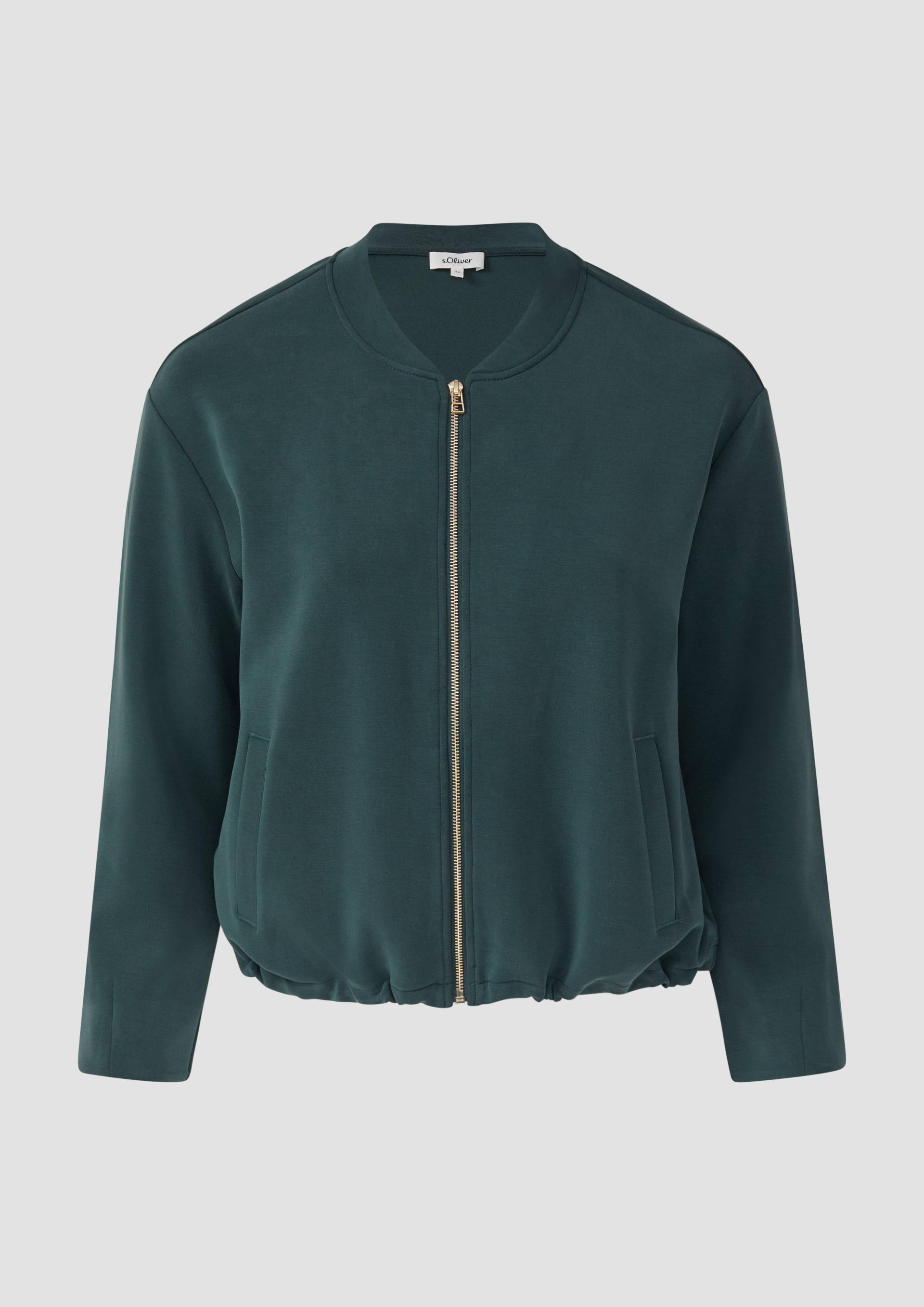 s.Oliver - Oversized Scuba-Jacke mit verstellbarem Saum, Damen, Blau von s.Oliver