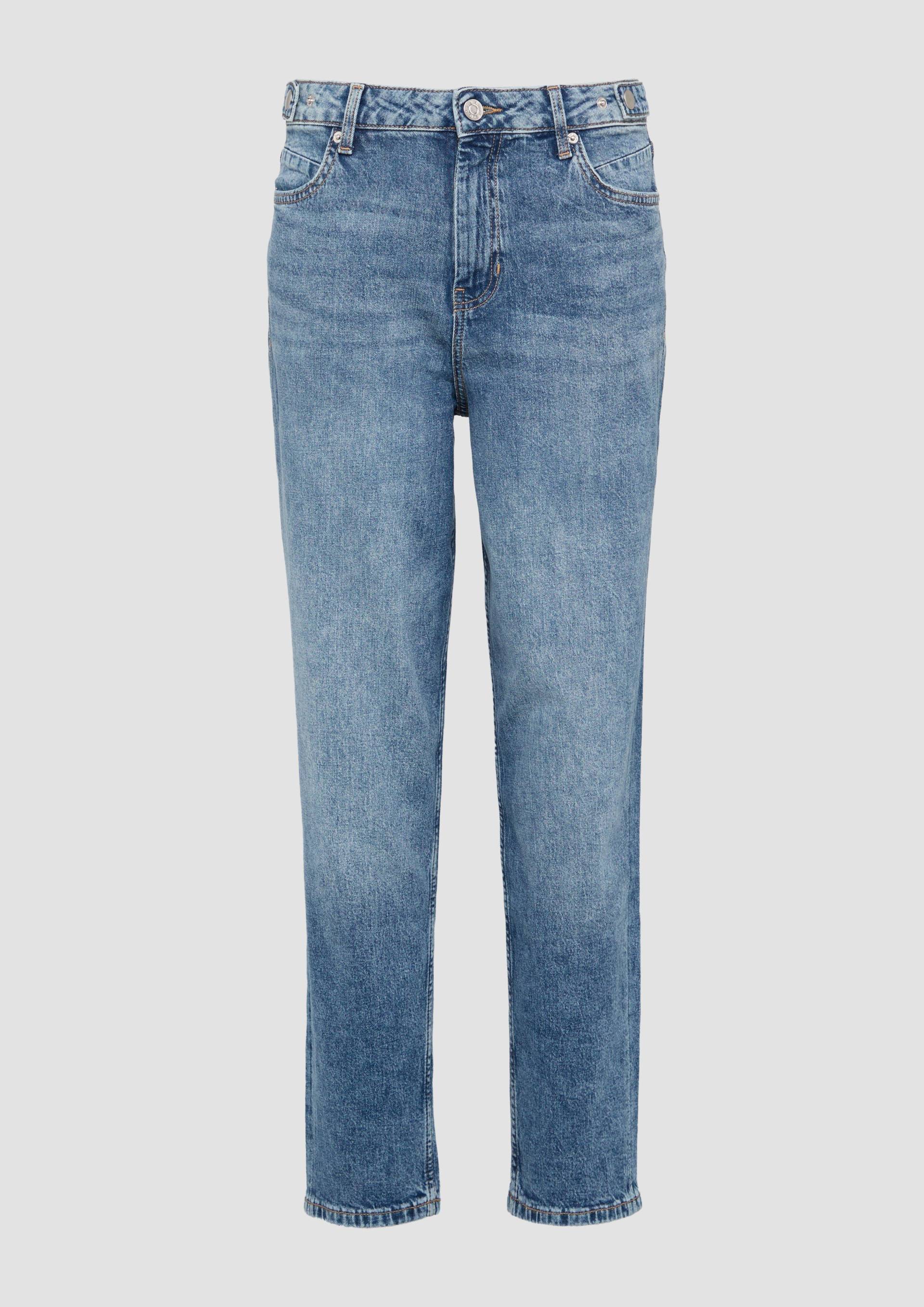 s.Oliver - Mom Jeans / Relaxed Fit / High Rise / Tapered Leg / mit verstellbarem Bund, Damen, blau von s.Oliver