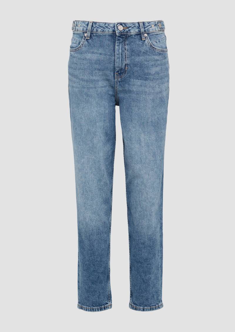 s.Oliver - Mom Jeans / Relaxed Fit / High Rise / Tapered Leg / mit verstellbarem Bund, Damen, blau von s.Oliver