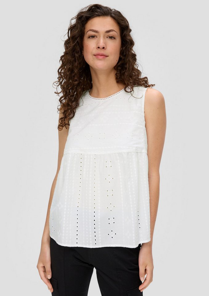 s.Oliver Muscleshirt Bluse Blusenshirt mit All-over-Stickerei von s.Oliver