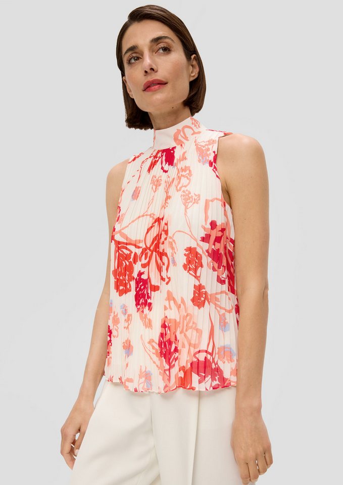 s.Oliver Muskelshirt Bluse Chiffonbluse mit Plisseefalten von s.Oliver