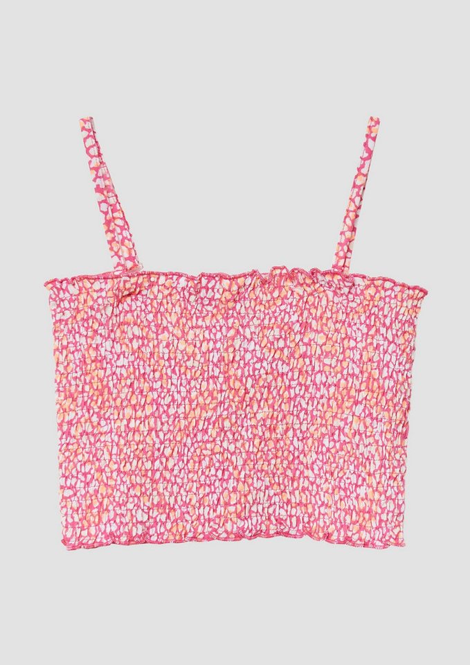 s.Oliver Muskelshirt T-Shirt Gesmoktes Crop-Top mit abnehmbaren Spaghettiträgern von s.Oliver
