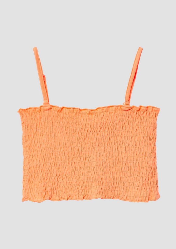 s.Oliver Muskelshirt T-Shirt Gesmoktes Crop-Top mit abnehmbaren Spaghettiträgern von s.Oliver