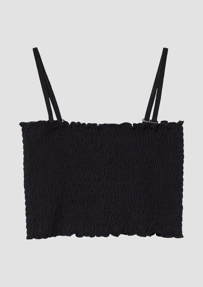 s.Oliver Muskelshirt T-Shirt Gesmoktes Crop-Top mit abnehmbaren Spaghettiträgern von s.Oliver