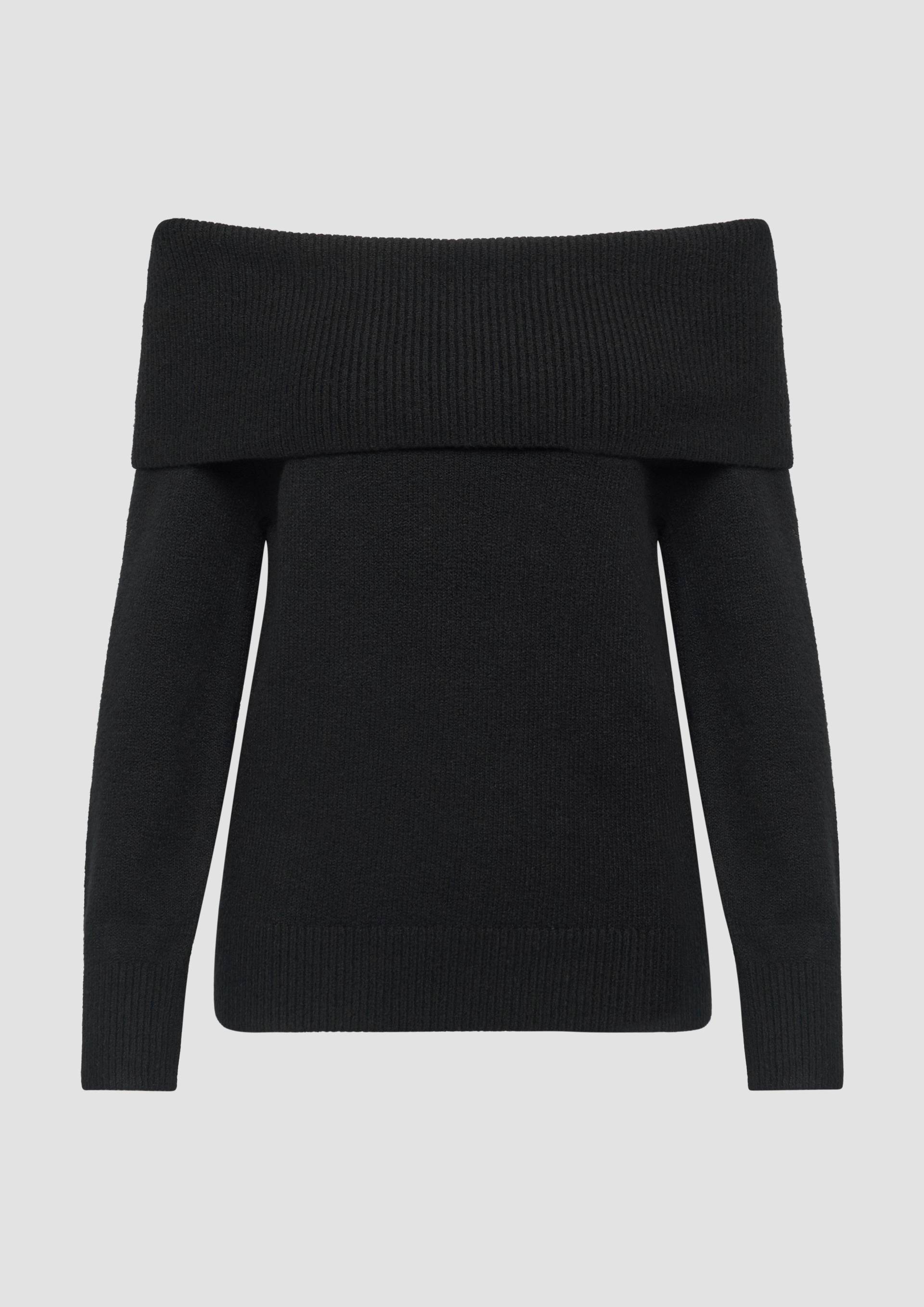 s.Oliver - Off-Shoulder Strickpullover mit Rippbündchen, Damen, schwarz s.Oliver - Off-Shoulder Strickpullover mit Rippbündchen, Damen, schwarz von s.Oliver