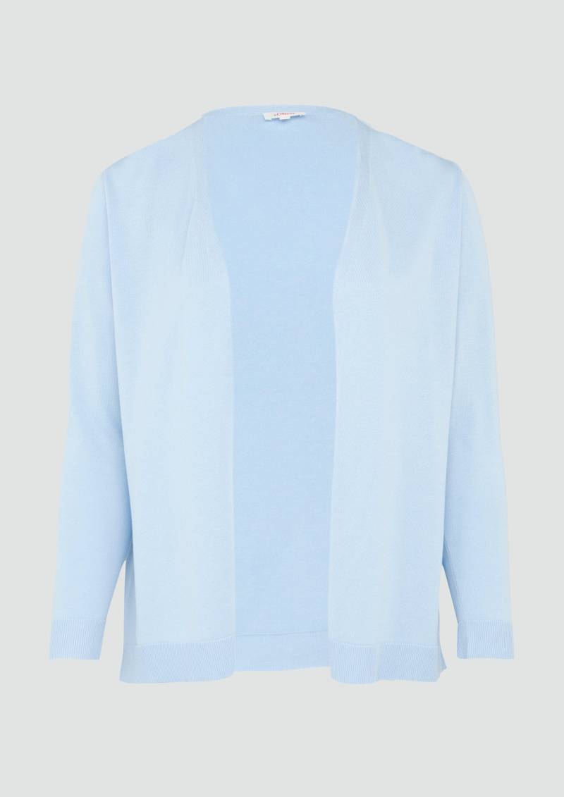 s.Oliver - Offene Strickjacke aus Viskosemix, Damen, blau von s.Oliver