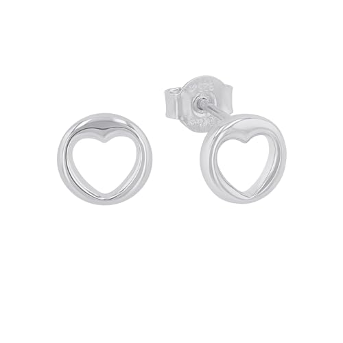 s.Oliver Ohrstecker 925 Sterling Silber Damen Ohrschmuck, 0,8 cm, Silber, Herz, Kommt in Schmuck Geschenk Box, 2035754 von s.Oliver