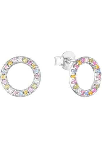 s.Oliver Ohrstecker 925 Sterling Silber Damen Ohrschmuck, mit Zirkonia synth., 1 cm, Silber, Kommt in Schmuck Geschenk Box, 2037841 von s.Oliver