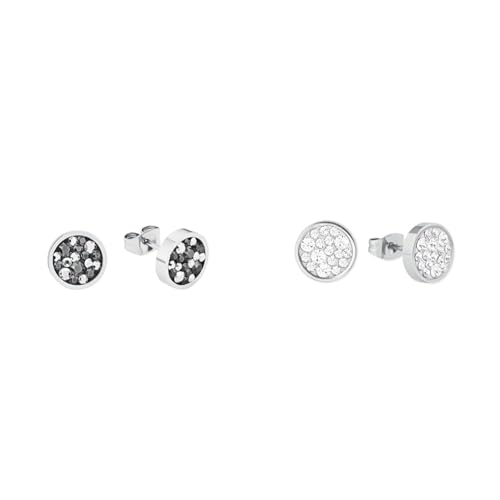 s.Oliver Ohrstecker Edelstahl Damen Ohrschmuck, mit Kristall & Ohrstecker Edelstahl Damen Ohrschmuck, mit Kristall, 1 cm, Silber, Kommt in Schmuck Geschenk Box, 2022661 von s.Oliver