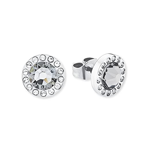 s.Oliver Ohrstecker Edelstahl Damen Ohrschmuck, mit Kristall, 1 cm, Silber, Kommt in Schmuck Geschenk Box, 2015124 von s.Oliver