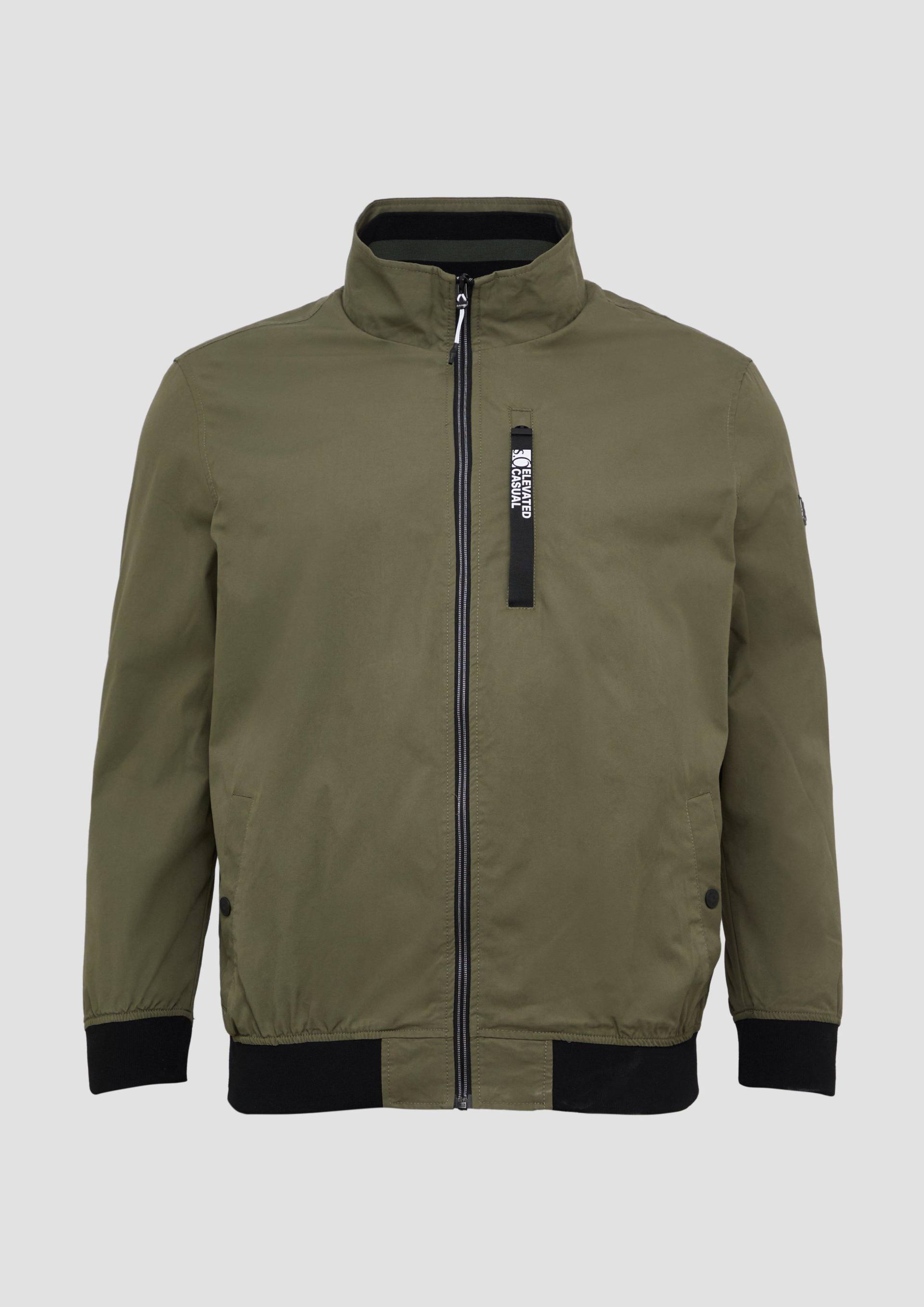 s.Oliver - Outdoor-Jacke mit Stehkragen und Kontrast-Details, Herren, Grün von s.Oliver