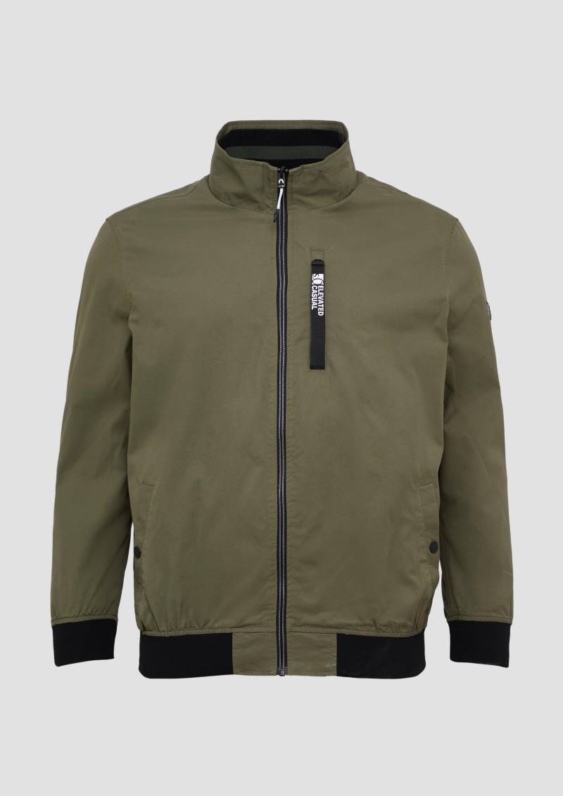 s.Oliver - Outdoor-Jacke mit Stehkragen und Kontrast-Details, Herren, Grün von s.Oliver