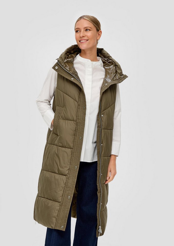 s.Oliver Outdoorjacke Outdoor-Weste Steppweste mit Kapuze  (1-St) von s.Oliver