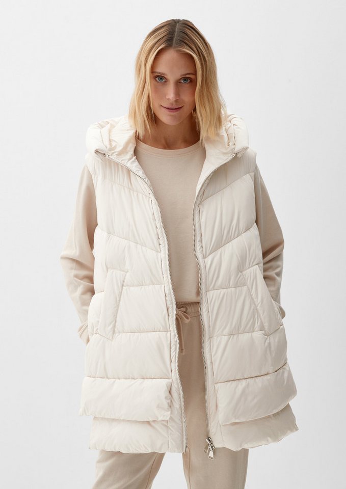 s.Oliver Outdoorjacke Outdoor-Weste Steppweste mit Kapuze von s.Oliver