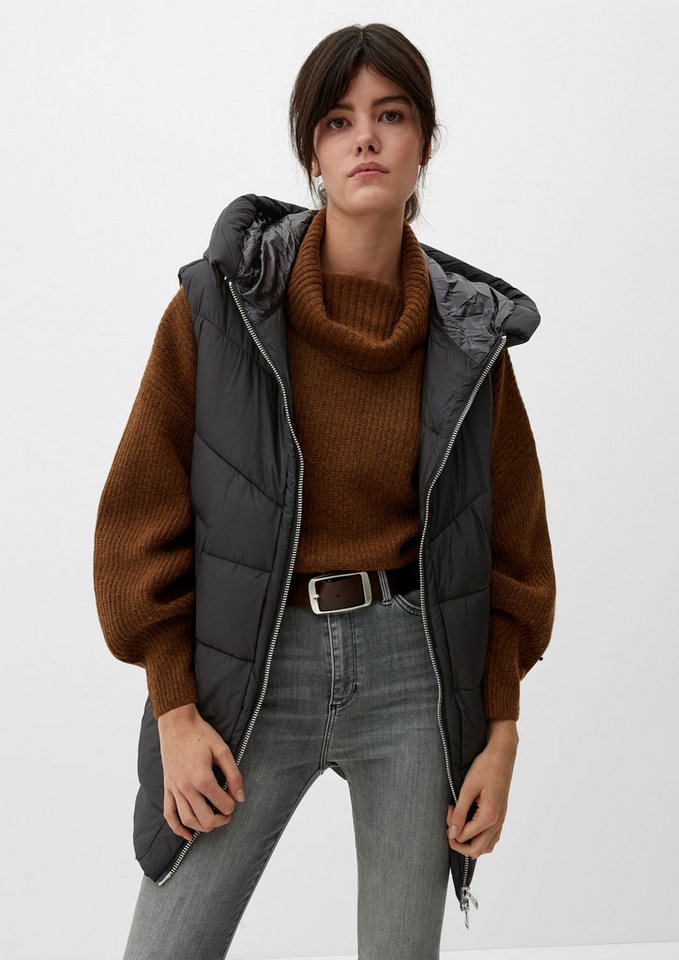 s.Oliver Outdoorjacke Outdoor-Weste Steppweste mit Kapuze von s.Oliver