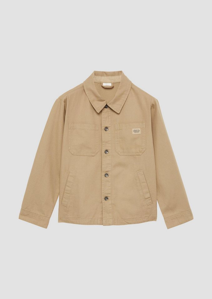 s.Oliver Hemdjacke Indoor-Jacke Overshirt aus Baumwollmix mit Label-Patch und aufgesetzten Taschen von s.Oliver